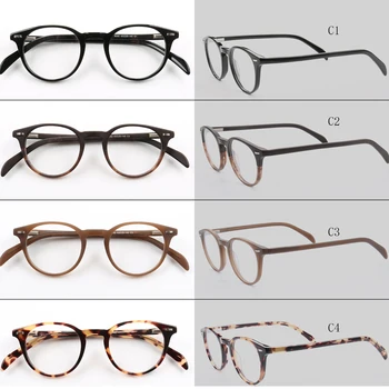 Moterų Apvalios Stilingas Retro akinių rėmeliai vyrų akinių rėmelių mados Tortoise Akiniai rėmeliai Dryžuotas šviesiai Acetatas akiniai