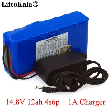 LiitoKala 14.8 V 12Ah 4s6p 18650 li-iom baterija naktį žvejybos lempa, šildytuvas kalnakasiams stiprintuvo akumuliatorius su BMS+16.8 V Kroviklis