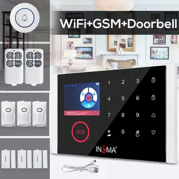 9 Kalbomis Belaidžio Namų Saugumo WIFI, GSM, GPRS, Signalizacijos sistemos Rinkiniai APP Nuotolinio Valdymo Svirtis Nuginkluoti RDA Jutiklis Aptikti Doorbell Rinkinys
