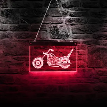 Senovinių Motociklų Garažas Apnašas LED Neonas Pasirašyti Retro Motociklą, Transporto priemonių Gabenimas, LED Apšvietimas, Sienų Dekoras Dviratininkų Lenktynininkų Dovana