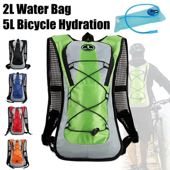 HOTSPEED 5L Dviračių Krepšys, atsparus Vandeniui Lauko MTB Road Bike Bag Hidratacijos Dviračių Žygiai Motokroso Bakas Kuprinės Su 2L Vandens Maišelį