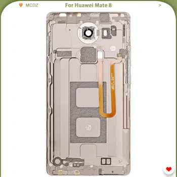 Naujas Mate 8 Baterijos Dangtelis Huawei Mate 8 Telefoną Atgal Galinis Korpusas Case Cover Dangtis + Fotoaparato Rėmas + Pusėje raktas + pirštų Atspaudų