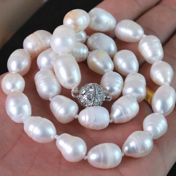 Nemokamas pristatymas naujos mados 11-13mm vandens lašelius natūralus baltas Akoya dirbtiniu būdu išaugintų perlų vėrinį magnetas užsegimas elegantiškas papuošalai 18
