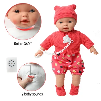 16 colių modeliavimas bebe atgimsta Silikono 40.5 cm Realistiškas garso Kūdikių Lėlės Drabužiai Žindukas grandinės nustatyti švietimo žaislai vaikams dovanų