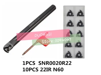 SNR0020R22 CNC Vidinis sriegis Tekinimo įrankis 1pcs + 22 IR N60 10vnt 11pcs/set CNC Vidinis sriegis Karbido įterpti