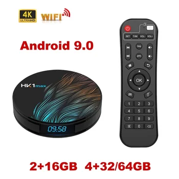 HK1MAX Android 9.0 Smart TV Box Quad Core 2.4 G/5G Wifi BT 4.0 DDR3 4K HDR Media Player VS X96 HK1 MAX MINI Set Top Box