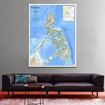 100x150cm Filipinuose 1986 M. Pasaulio Žemėlapyje neaustinių Popierių Meno Tapybos Namų Dekoro Pasaulio Žemėlapyje Sienos Plakatas Studentų Mokyklos Buveinė Tiekimo