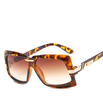 Aukštos kokybės moterų mados 2018 krantinės akiniai nuo saulės leopard skaidrus didelių negabaritinių aikštėje saulės akiniai oculos de sol feminino