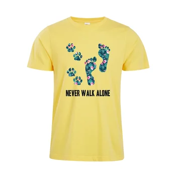 Niekada Vaikščioti Tik Tropinių Gėlių T-shirt Šunų Mylėtojas Marškinėliai Snukio Šuo Marškinėliai Tropinių Gėlių dovanų Medvilnės Viršuje Tees