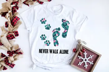 Niekada Vaikščioti Tik Tropinių Gėlių T-shirt Šunų Mylėtojas Marškinėliai Snukio Šuo Marškinėliai Tropinių Gėlių dovanų Medvilnės Viršuje Tees