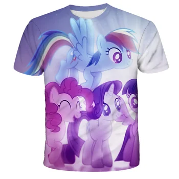 Vasaros Vaikų trumpomis Rankovėmis T-shirt Mano Mažai Pony marškinėliai Berniukui Vaikai Berniukas ir Merginų Topai Marškinėliai Vaikų 3D Spausdinimo T-shirt