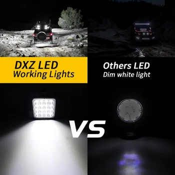 DXZ 4pcs 12V 24V Automobiliu LED Darbo Šviesos Juosta 4X4 Offroad priekinis žibintas 16SMD 48W Prožektoriai VISUREIGIS, KETURRATIS Motociklas, Sunkvežimis Auto Lemputės