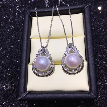 YIKALAISI 925 sterlingas sidabro papuošalai moterims natūralus 9-10mm gėlavandenių perlų choker pakabukas 2019 fine jewelry Didmeninės