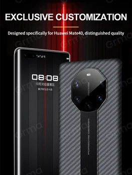 GRMA Originalus Nekilnojamojo Gryno Anglies Pluošto Galinio Dangtelio Huawei Mate 40 Pro Plus Atveju Ultra Plonas Stabdžių Patenka Huawei Mate 40 RS Atveju