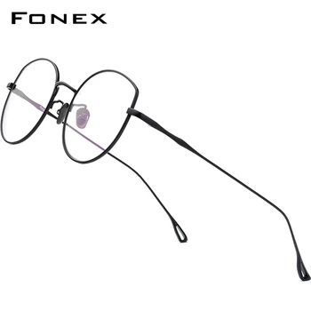 FONEX Grynas B Titano Akinių Rėmeliai Moterų Ultralight Recepto Akiniai Vyrai, Cat Eye Akiniai Trumparegystė Optinio Kadro 868
