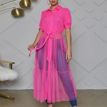 2020 M. Rudenį Elegantiškas Sluoksniuotos Rankovėmis Kratinys Tinklelio Suknelė Moterų Mados Stovėti Apykaklės, Ritininės Šalis Dress Lady Atsitiktinis Saldus Plisuotos Suknelė