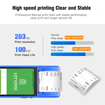 POS PDA terminalo rankinį mašina terminis spausdintuvas gavimo sąskaitą Jutiklinis Ekranas Belaidžio 