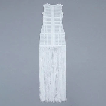 Naujas Tvarstis Suknelė 2020 M., Baltos Spalvos Suknelė Be Rankovių Kutai Tinklelio Suknelė Elegantiškas Vakare Šalies Bodycon Suknelė Vintage Vestios Bandagem