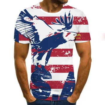 3d spausdinimo vėliavos vyriški marškinėliai atsitiktinis įgulos kaklo aukštos kokybės Street atsitiktinis dėvėti sportinę aprangą pora T-shirt