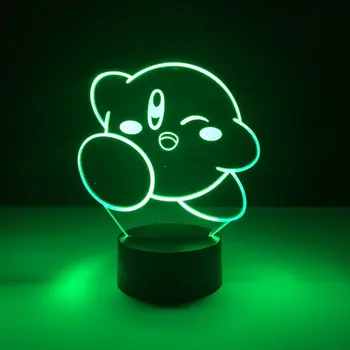 Unikalus Vaiko Led Arti Šviesos Kirby Žaidimas naktinė lempa, Vaikų Kambario luminaria Šviesos Gimtadienio Dovana Kūdikis Miega Naktį Led Lempos 3d