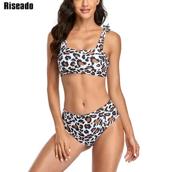 Riseado Leopard Bikini 2021 Push Up Maudymosi Kostiumėliai Moterims, Maudymosi Kostiumėlį, Rišti Maudymosi Kostiumas Seksualus Bikini Vasarą Brazilijos Bikini Paplūdimio