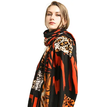 FS Ilgai Leopard Šalikas Moterims Žiemos Mados Šilti Šalikai, Kaklo, Galvos Pashmina Hijab Lady Bandana Echarpe Feminino