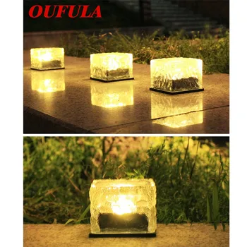 OUFULA Saulės Požeminės Žibintai, LED Žibintai, Stiklo Lauko Kiemas Vandeniui Vejos Laiptai, Dekoratyvinės Šviesos Kraštovaizdžio