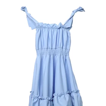 3-10 Metų Vasarą Puoštas Sluoksniuotos Mėlyną Gėlių Mergaitė Princesė Dress Vaikai Partijos Inscenizacija Vestuvių Bridesmaid Suknelę Maxi Suknelė