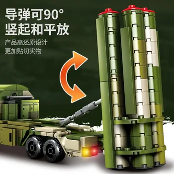 Sembo Blokai 105595 Oro Gynybos Raketų Karinės Transporto priemonės Modelis Kareivis Duomenys 