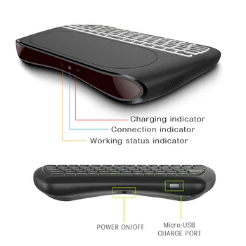 Pakeitimo Android TV Box PC Apšvietimas 2.4 GHz Wireless Mini Klaviatūra Oro Pelės Touchpad Valdytojas