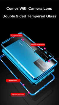 Naujas Magnetiniai Telefoną Atveju Huawei P40 Pro Mate 30 Mate 20 Pro Fotoaparato Objektyvą, Stiklo Atveju Nova 6 SE 5 Garbę V30 20 Pro Metalo Atveju