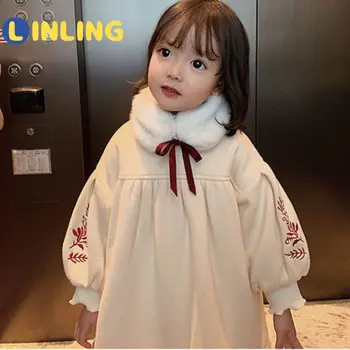 LINLING Kinų Stiliaus Minkšta Suknelė, kad Rudenį/žiemą 2021 Vakarų Stiliaus Sijonas Mergina Kūdikių Antikvariniai Princesė Dress V732