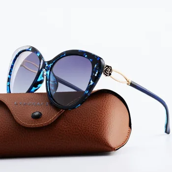 NAUJAS Dizaineris Derliaus Saulės akiniai Poliarizuoti Moterų Prabangos Prekės ženklo Mados Akiniai nuo saulės Moterų Gėlių Negabaritinių Atspalvių UV400 Akiniai