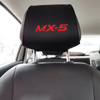 1PC Automobilio Sėdynės atlošo Pagalvėlės Pagalvė, apsauga nuo dulkių Dangtelis Mazda MX-5 MX5 Anglies Pluošto, Odos Parama Pad