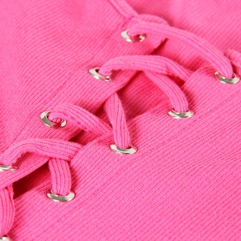 Harajuku 2020 Nauja Seksuali Neon Moterys T Shirts Apkarpyti Viršūnes Nėrinių Briaunoti Megzti Trumpas Marškinėliai, Rudenį, Juoda Ilgomis Rankovėmis Femme M0039