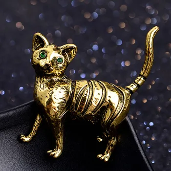 Zlxgirl antikvariniai sidabro derliaus carton katė gyvūnų formos sagės geriausia Kalėdų dovanos moterims pareiškimą punk hijab Šalikas pin