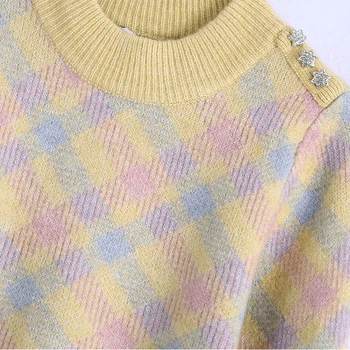 Sping Rudenį Moterų Megztinis Kailis Atsitiktinis sSweater Mados ilgomis Rankovėmis Prarasti Derliaus Trumpas Megztinis O-Kaklo Viršūnes Lady Outwear