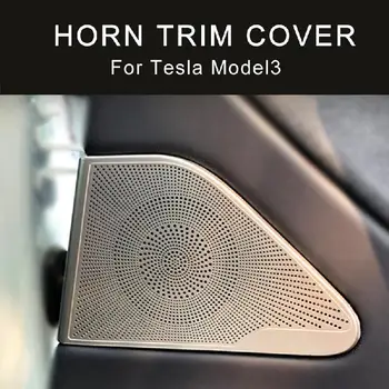 1 pora Automobilių Aksesuarai iš Nerūdijančio Plieno Garsiakalbio Grotelės Padengti Akies Vidaus Duris Garsu apsaugos Tesla Modelis 3
