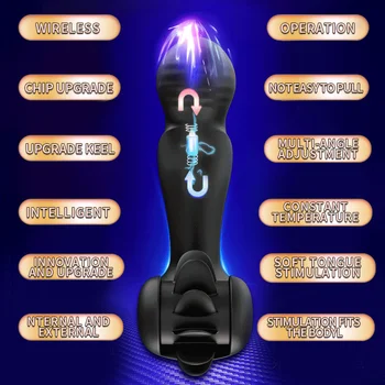 12 Greičio Įkrovimo OMYSKY Vibruojančiu Prostatos Massager Butt Plug Analinis Vibratorius, Sekso žaisliukai Vyrams Sekso parduotuvė Sėklidžių stimuliacija