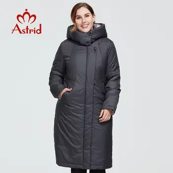 Astrid 2020 Nauji Žieminiai moteriški paltai moterims ilgas šiltas parko mados stora Striukė su gobtuvu Bio-Žemyn didelių dydžių moteriška apranga 6703