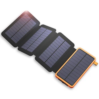 Veidrodėliai Saulės Energijos banko 8000mAh Saulės įkroviklis su žibintuvėlis Dual USB, Saulės Skydelis Powerbank Išmaniųjų telefonų