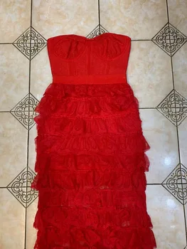 Vero Sinly 2021 Žiemos Moterims Seksualus Stebėjimo Raukiniai Maxi Ilga Raudona Bodycon Tvarstis Suknelė Elegantiškas Įžymybė Vakare Šalis Suknelė