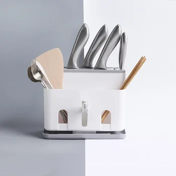 Daugiafunkcinis virtuvinis peilis poilsio plastiko džiovykla peiliu stovas saugojimo lazdelės vamzdis drenažo stovo lazdelės narve stalo laikymo
