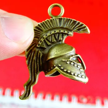 10vnt 32*39MM Derliaus Antikvariniai sidabro Padengtą bronzos Romos šalmas pakabukai metalo lydinio skrybėlę pakabukas dėl apyrankės karoliai 