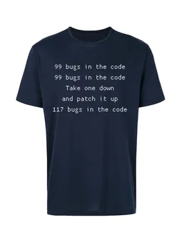 IT Inžinierius Programuotojas T Shirts 99 Klaidas Kodas Kalbą, Raštą Vyrų Tshirts Vasaros Mados Viršūnes Tees Aukštos Kokybės Drabužius