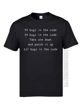 IT Inžinierius Programuotojas T Shirts 99 Klaidas Kodas Kalbą, Raštą Vyrų Tshirts Vasaros Mados Viršūnes Tees Aukštos Kokybės Drabužius