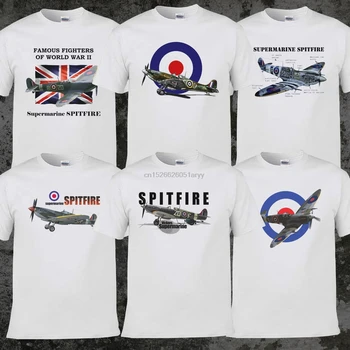 2020 Karšto pardavimo medvilnės Mados Žinomų Kovotojų Supermarine Spitfire Paprastas Atsitiktinis stiliaus Spitfire marškinėliai Tee Marškinėliai