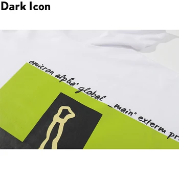 Tamsiai Piktogramą skersgatvio Marškinėlius Vyrų 2020 Metų Vasaros Hip-Hop T-shirt Apvalus Kaklas Vyrų Tee Marškinėliai