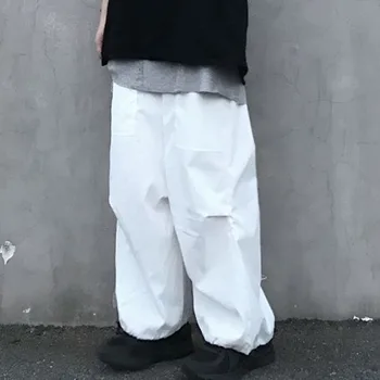 Rudenį korėjos Stiliaus, Tiesios Kelnės, vyriškos Mados Ruožas Juosmeniu Balta Atsitiktinis Kelnės Vyrams Streetwear Prarasti Hip-hop Mens Kelnės