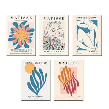 Šiaurės Retro Sienos Meno Plakatas Matisse Abstrakčiai Nuogas Spaudinių Spalvingi Augalai Drobės Tapybos Namų Puošybai Freskomis Be Rėmo